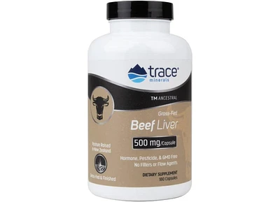 Trace Minerals Ancestral Beef Liver Capsules (3000mg Bovine Liver) | Pasture Raised, Grass Fed & Finished | Paleo & Keto Friendly | 30 Servings | 180