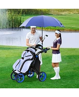 Skonyon Golf Push Pull Cart with Foot Brake-Blue