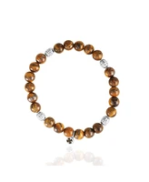 Lucky Brand Tigers Eye Beaded Elastic Bracelet