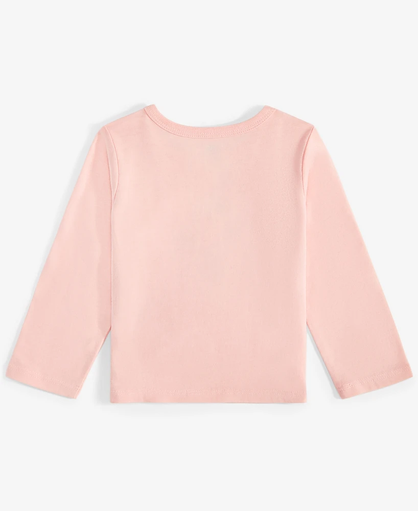 First Impressions Baby Girls Delicate Stamps Graphic Long-Sleeve T-Shirt, Created for Macy's