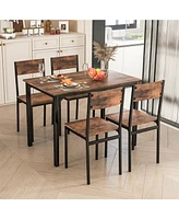 Sugift 5 Piece Dining Table Set Industrial Style Kitchen Table and Chairs