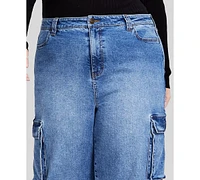 And Now This Trendy Plus Bungee-Cuff Cargo Jeans, Exclusively at Macy's