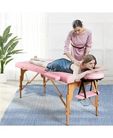 Vebreda Portable Adjustable Facial Spa Bed with Carry Case-Pink