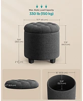 Slickblue Stylish Linen Storage Ottoman for Living Room Versatile Fabric Storage Solution