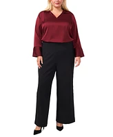 Vince Camuto Plus Lace-Stripe Pull-On Pants