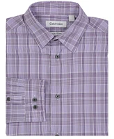 Calvin Klein Big Boys Long Sleeve Stretch Tonal Plaid Shirt