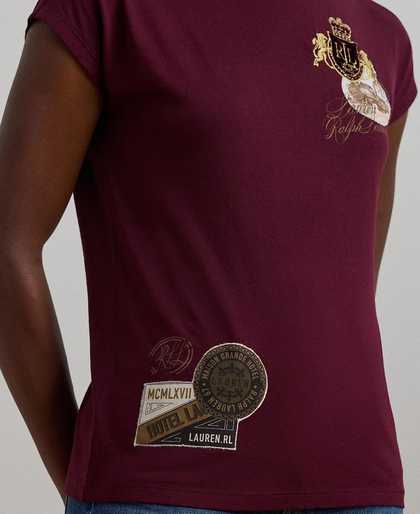 Lauren Ralph Women's Graphic Cotton-Blend Jersey Tee