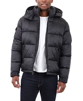 Michael Kors Men's Heavyweight Metallic Finish Hooded Puffer Jacket