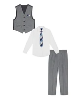 Nautica Toddler and Little Boys Deco Sharkskin Vest, 4-Piece Set