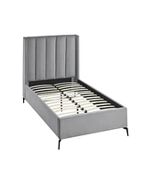 Inspired Home Keion Velvet Platform Bed Full