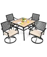 Inolait Patio Metal Square Dining Table for Garden and Poolside