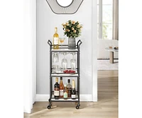 Slickblue Bar Cart, Home Serving Small Cart with 3-Tier Shelf