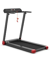 Vebreda Folding Electric Compact Walking Treadmill with App Control Speaker-Red