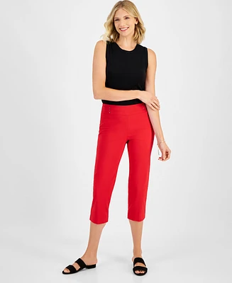 Jm Collection Women's Pull On Slim-Fit Rivet Detail Cropped Pants, Created for Macy's