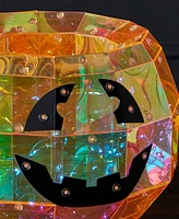 Seasonal Prismatic Iridescent Pumpkin Candy Box 8.86", Led Lights