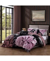 Bebejan Midnight Meadow Bedding 100% Cotton 5 Piece King Size Reversible Comforter Set