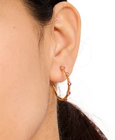 kate spade new york Gold-Tone Hint of Shimmer Small Hoop Earrings, 1"