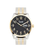 Speidel Men's Essential Watch With Twist-o-Flex Dual Tone Black