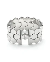 Olivia Burton Women's Honeycomb Silver Tone Cuff Bracelet