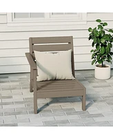 WestinTrends Outdoor Patio Hdpe Left Arm Facing Deep Seating Corner Chair
