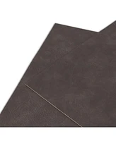 Dainty Home Florence Grey and Brown Reversible Leather Wipe Clean Placemat 12" x 18" Rectangular Placemats Set of 4