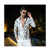 Campus Sutra Men's Charcoal Grey Abstract Fade Shirt