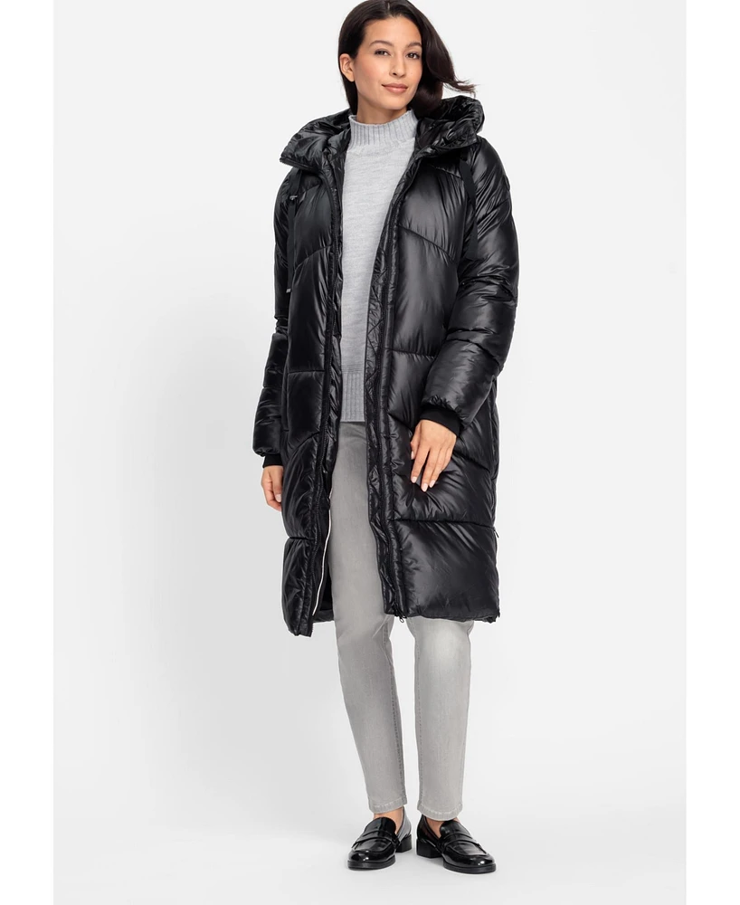 Olsen Women's Longline Hooded Puffer Coat