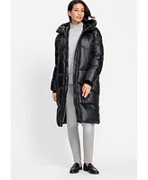 Olsen Women's Longline Hooded Puffer Coat