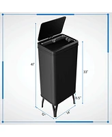 Costway Stainless Steel Trash Can 13.2 Gallon Automatic Motion Sensor Garbage Bin