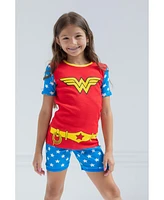 Dc Comics Girls Justice League Wonder Woman Pajama Shirt and Shorts Sleep Set to