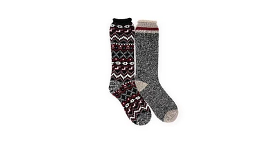 Muk Luks Men's 2 Pk Heat Retainer Socks