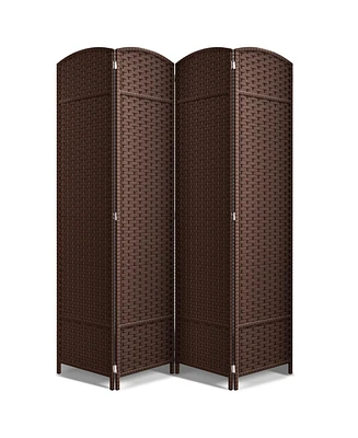 Sorbus 4 Panel Room Divider Panel, 6 ft. Tall Extra Wide Double Hinged Panels - Folding Privacy Screens Gray Line