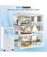 Costway 6500 Btu(10000 Btu Ashrae) Portable Air Conditioner 3-in-1 Freestanding Air Cooler with Dehumidifier