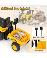 Costway Kids Ride on Tractor Licensed Caterpillar Foot to Floor Sliding Car with Shovel