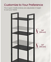 Slickblue 6-Tier Tall Bookcase with Doors – Stylish and Functional Storage Solution