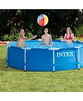 Intex 10ft x 30in Metal Frame Above Ground Swimming Pool Set with Filter Pump