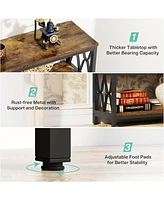 Tribesigns 70.9" Long Console Table with Storage Shelves, Industrial 3-Tier Sofa Table for Living Room, Foyer Table Entryway Table for Hallway, Front