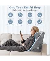 Sugift 3 Pieces Bed Wedge Pillow Set with Air Memory Foam