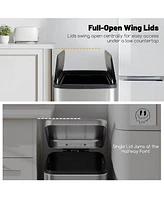 12 Gallon Wings Open Lid Trash Can with Soft-Closing Lids & Removable Inner Bucket