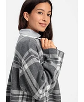 Olsen Women's Long Sleeve Plaid Cardigan