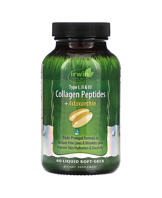 Irwin Naturals Collagen Peptides + Astaxanthin Type I Ii & Iii - 60 Liquid Soft