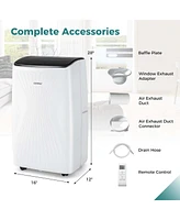 Costway 12000 Btu Portable Air Conditioner with Heat Smart WiFi Enabled Home Ac Unit 8000 Btu(12000BTU Ashrae)