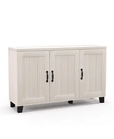 Costway 3-Door Buffet Sideboard Storage Credenza Cabinet Console Adjustable Shelf