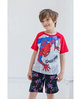 Marvel Toddler Boys Spider-Man T-Shirt and French Terry Shorts Outfit Set to (2T