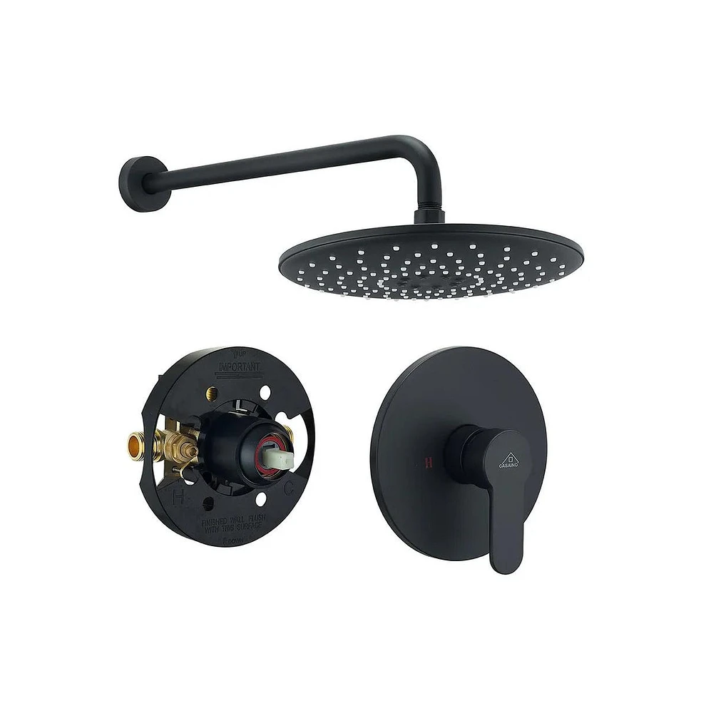 Mondawe 10 Inch Shower Faucet Set Complete, Wall Mounted Shower System with Valve