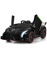 Gymax 12V 2-Seater Licensed Lamborghini Kids Ride On Car w/ Rc & Swing Function Green