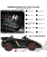Gymax 12V 2-Seater Licensed Lamborghini Kids Ride On Car w/ Rc & Swing Function Green