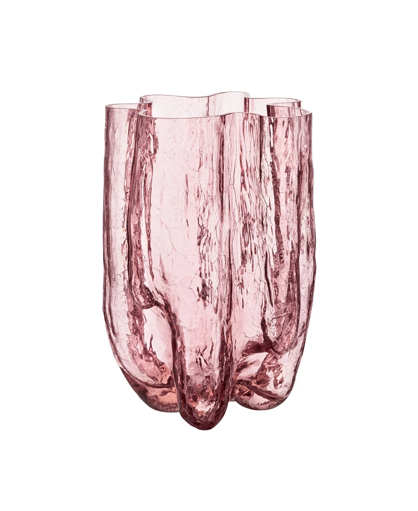 Kosta Boda 15'' Crackle Crystal Glass Vase