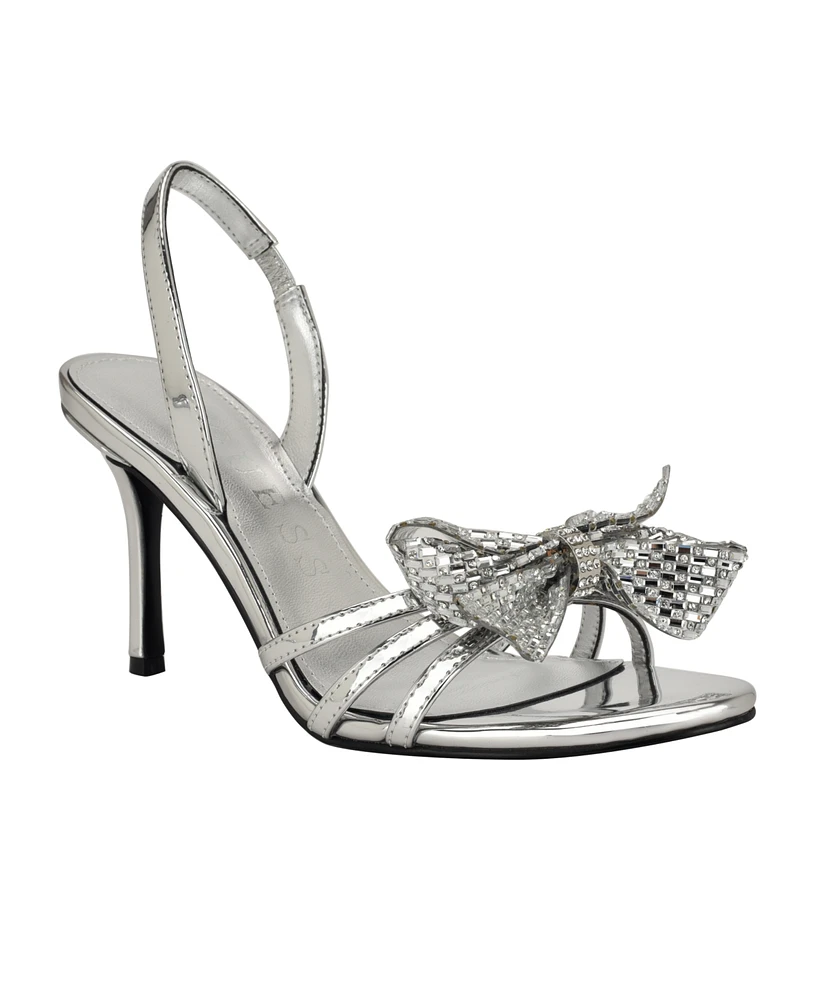 Guess Women's Merle Rhinestone Bow Embellished Slingback Pumps