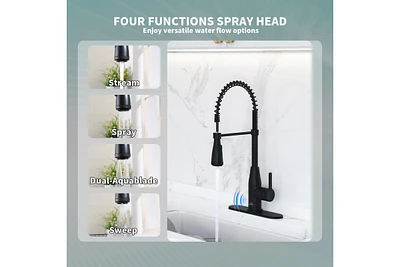 Casainc Pull Down Sprayer Kitchen Faucet with Touchless Sensor with Deck Plate